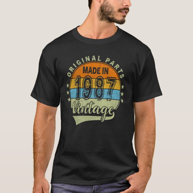 1987 - 38 års födelsedag för manar och kvinnor t shirt (Framsida)
