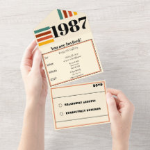 1987 Retro Vintage Affisch 40-årsdag Svart