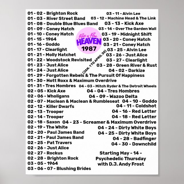 1987 - STEN'N'ROLL HEAVEN (DEL 1) POSTER (Framsidan)