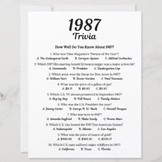 1987 Trivia Spel | 39-års födelsedagsfirande