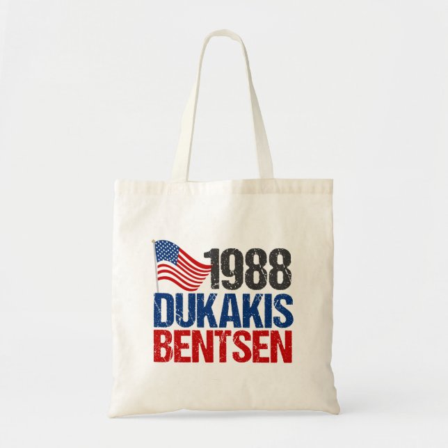 1988 Dukakis Bentsen Funny Retro-val Tygkasse (Framsidan)