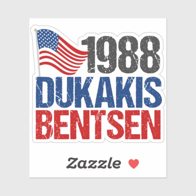 1988 Dukakis Bentsen Retro Democrat Classic Round Klistermärken (Ark)