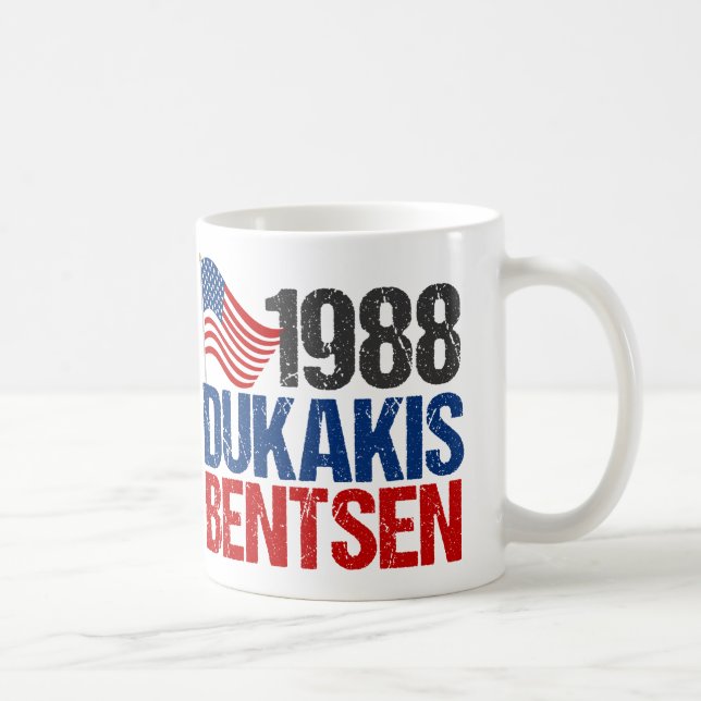 1988 Dukakis Bentsen Retro-valet Kaffemugg (Höger)