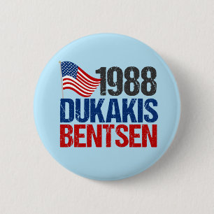 1988 Dukakis Bentsen Retro-valet Knapp