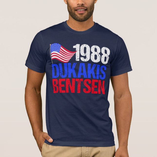 1988 Dukakis Bentsen Retro-valet Tee (Framsida)