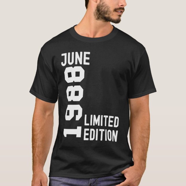 1988 juni Grattis på födelsedagen Party T Shirt (Framsida)