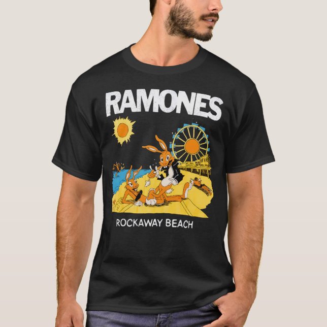 1988 Ramones Rockaway Beacm T Shirt (Framsida)