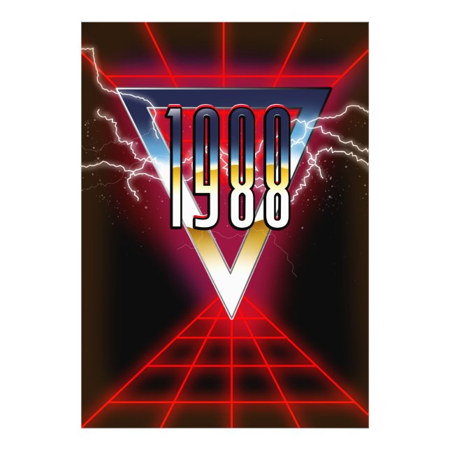 1988 Tech noir-grafik Fototryck (Framsidan)