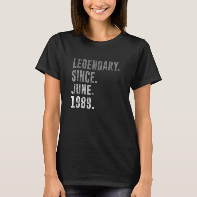 1989 33 Legendary sedan juni 1989 33 Birthday VI T Shirt (Framsida)