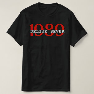 1989 Delije Sever Röda Vita T Shirt