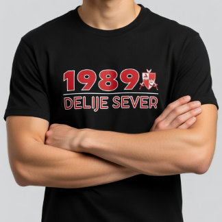 1989 Delije Sever Rött Vitt T Shirt