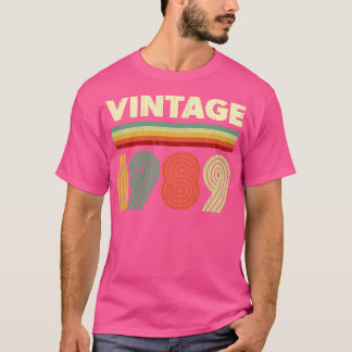 1989 Födelsedag Vintage Retro 32 år gammal design T Shirt