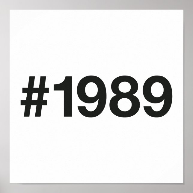 1989 Hashtag 36 födelsedagsdagen Poster (Framsidan)