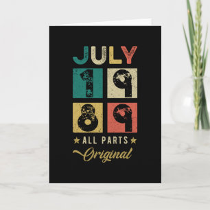 1989 juli Birthday Retro Kort