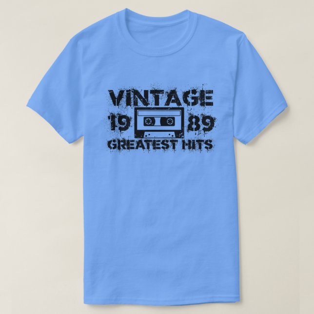 1989 Underbarare Vintagen Svart T Shirt (Design framsida)