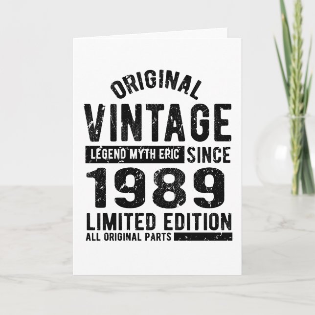 1989 Vintagens födelsedag Kort (Framsida)