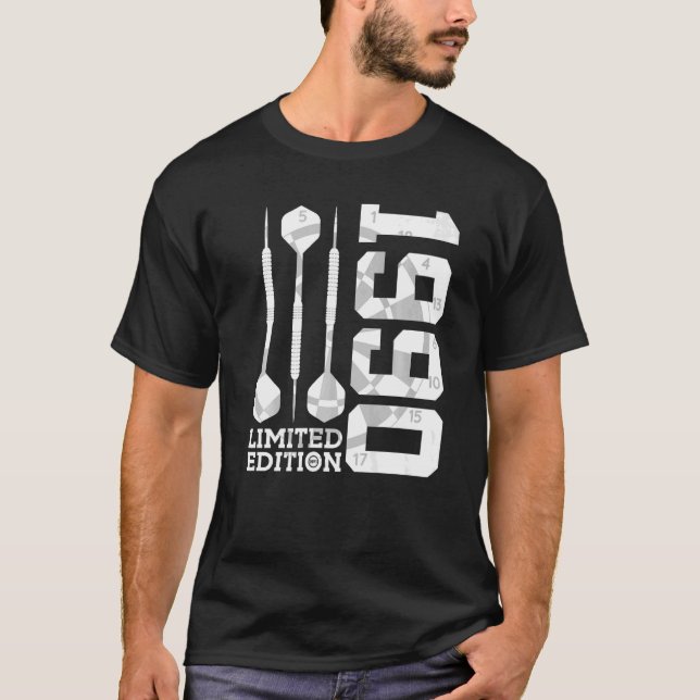 1990 DARTS 32:a BIRTHDAY T Shirt (Framsida)