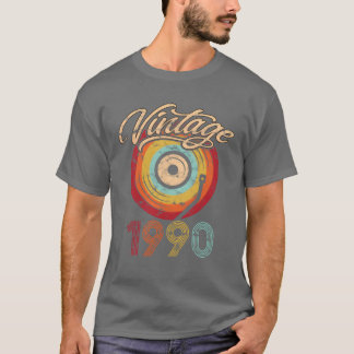1990 födelsedag vinyl vintage rolig t shirt