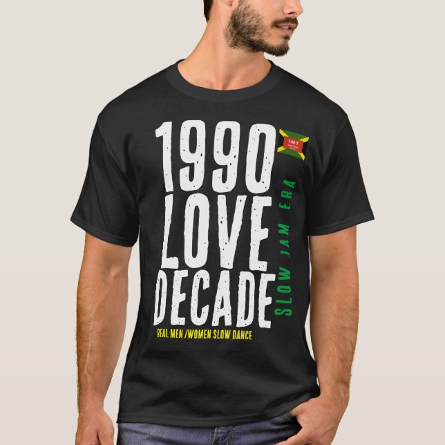 1990 RIKTIGA MÄN SLOW DANSAR Basic Mörk T-Shirt (Framsida)