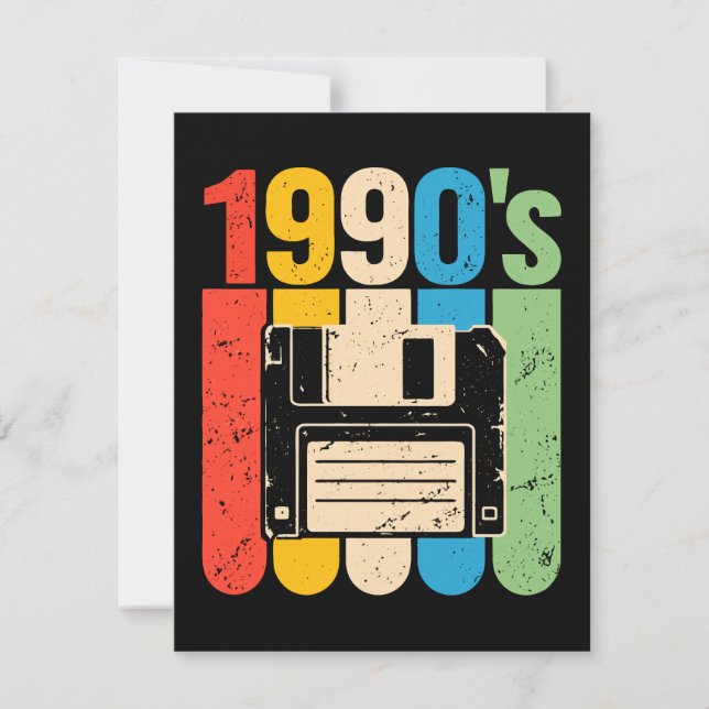 1990-tal retro diskett dator nostalgi inbjudningar (Framsida)