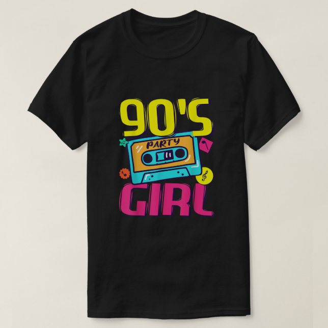 1990-talets flickkostum i Party på 90-talet T Shirt (Design framsida)
