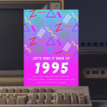 1990-talets Födelsedagsfest för Vintagen Party Mön Inbjudningar<br><div class="desc">Anpassa bakgrunden färg bakom övertoningen eller ta bort den efter behov. All text kan redigeras.</div>