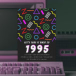 1990-talets Födelsedagsfest för Vintagen Party Mön Inbjudningar<br><div class="desc">Anpassa bakgrunden färg bakom övertoningen eller ta bort den efter behov. All text kan redigeras.</div>