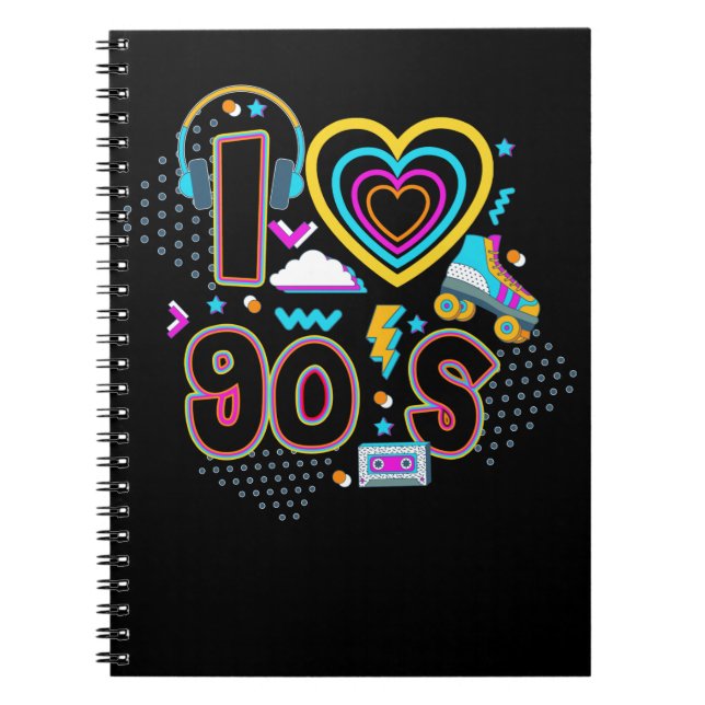1990-talets Girl Music Party Roller Skating Disco Anteckningsbok (Framsidan)