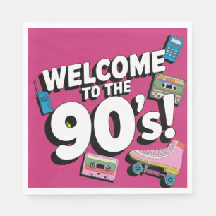 1990-talets party välkommen till party pappersservett