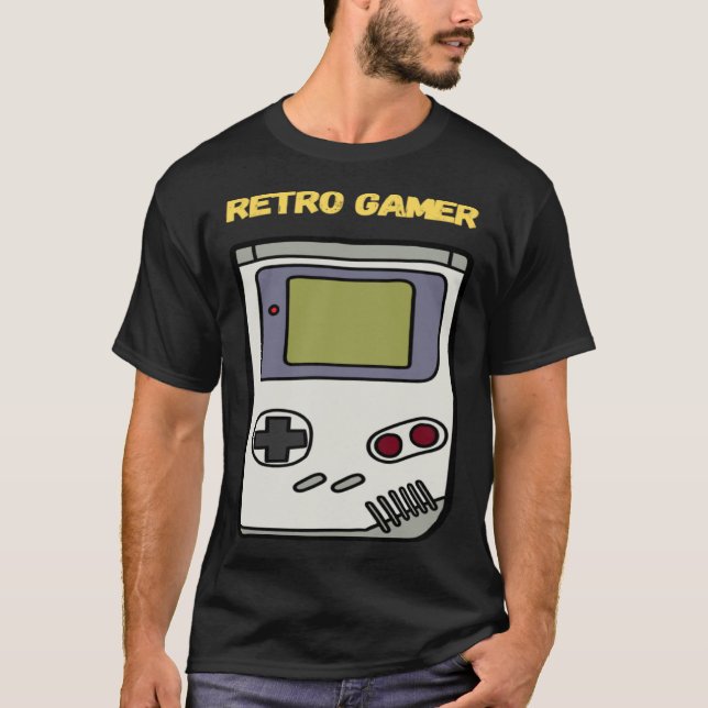 1990-talets Retro Gamer-handdator för spelsystemet T Shirt (Framsida)