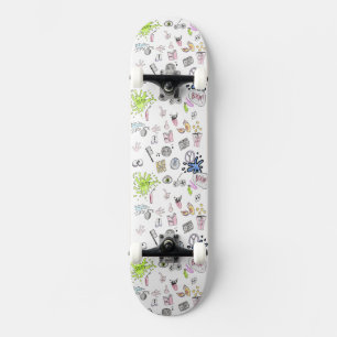 1990-talets Tecknad comedy nostalgia mönster skate Mini Skateboard Bräda 18,5 Cm