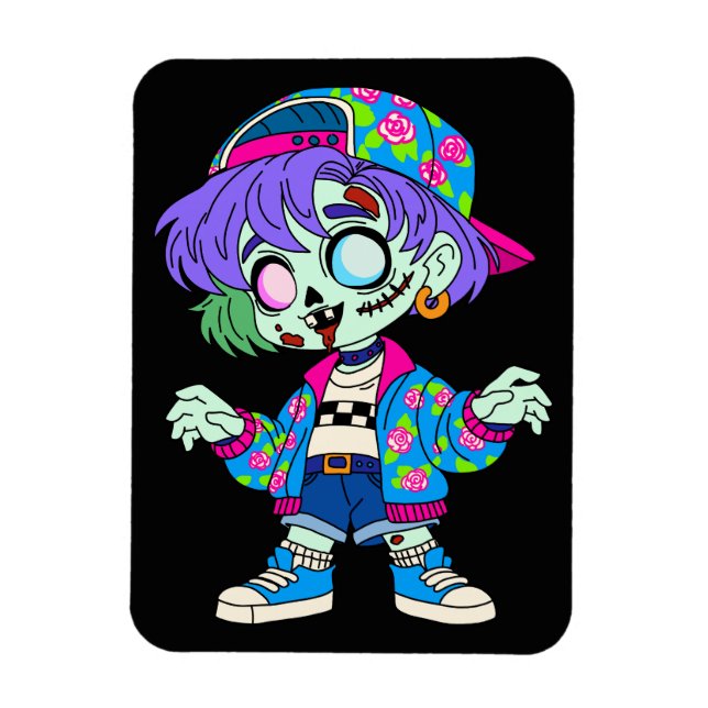 1990-tals Zombie Flicka Magnet (Vertikal)