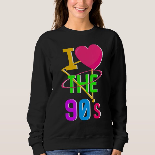 1990's 90s I Heart Nineties I Love The 90's Old Sc T Shirt (Framsida)