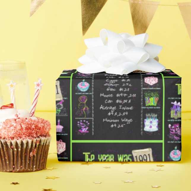 1991 Årets födelsedag Presentpapper (Födelsedagsfest)