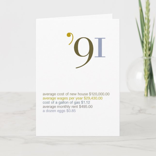 1991 Fakta om Roligt av födelsedagar Kort (Framsida)