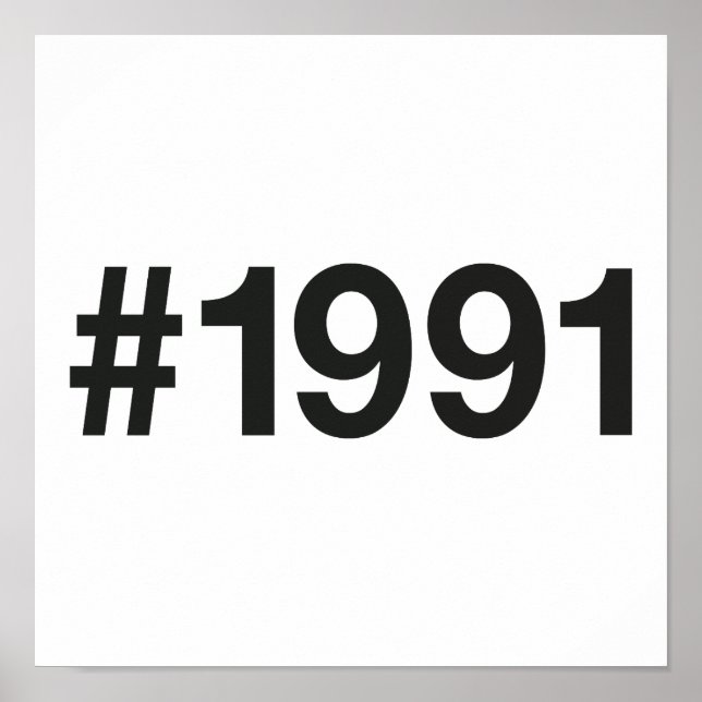 1991 Hashtag 34 födelsedagsdagen Poster (Framsidan)