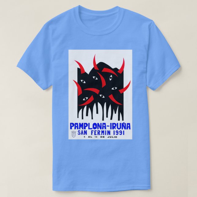 1991 i Pamplona Spanien: Bulls T Shirt (Design framsida)