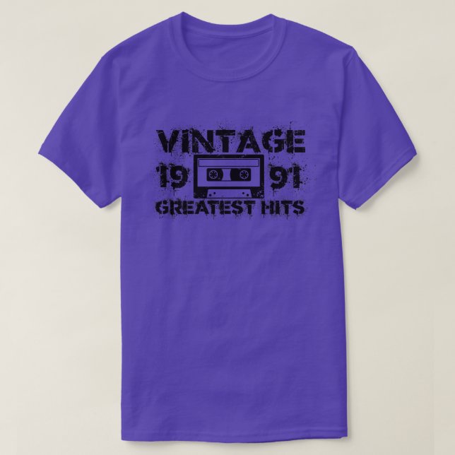 1991 Underbarare Vintagen Svart T Shirt (Design framsida)