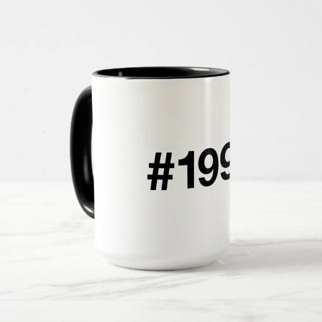 1992 Hashtag 33 födelsedagsdagen Mugg (Framsida vänster)