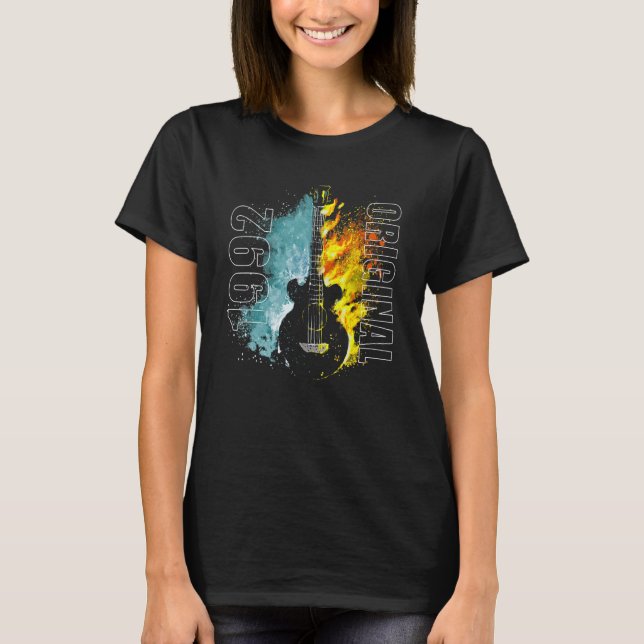 1992 Original Rolig Färgrik Retro Flammor Klassisk T Shirt (Framsida)
