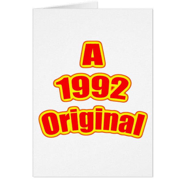 1992 original- rött hälsningskort (Framsidan)