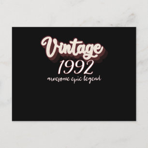 1992 Vintage Födelsedag Vykort