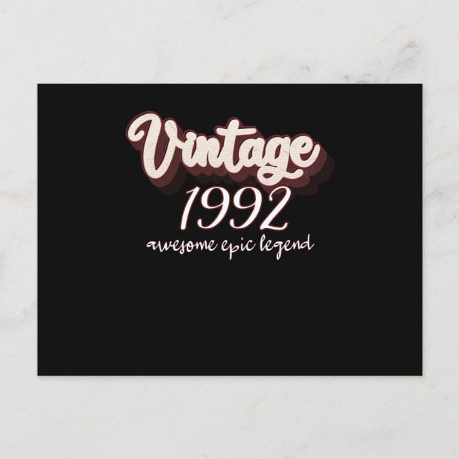 1992 Vintage Födelsedag Vykort (Framsida)