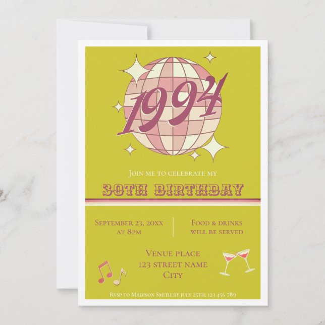 1994 31ors inbjudan till grönt-part (Framsida)