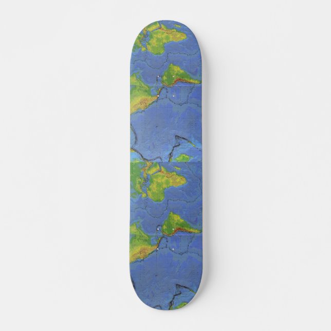 1994 Fysisk världskarta - Tekoniskt Tallrikar - US Mini Skateboard Bräda 18,7 Cm (Framsida)