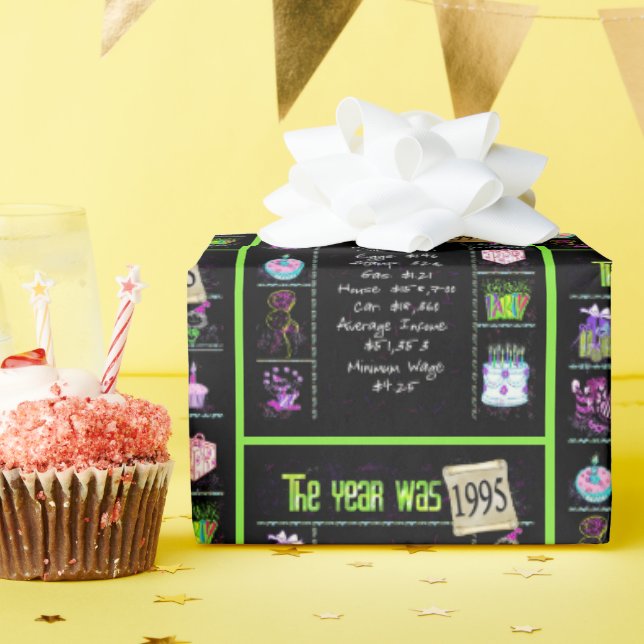 1995 Årets födelsedag Presentpapper (Födelsedagsfest)