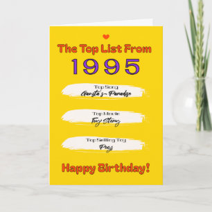 1995 Födelsedags Topp Lista Kort