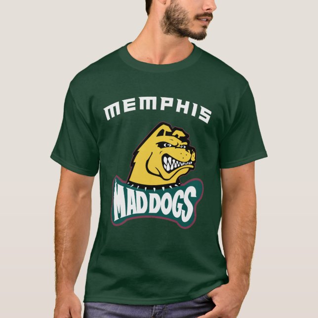 1995 Memphis MadDogs Retro CFL Pro Football 🏈 T Shirt (Framsida)
