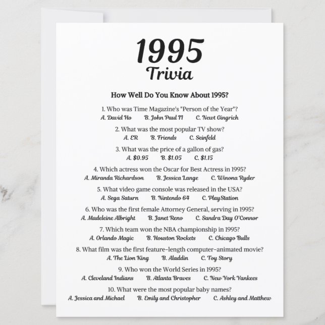 1995 Trivia Spel (Framsida)