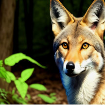 "1996" Cayote in the forest canvas art